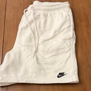 Nike White Casual Terrycloth Shorts